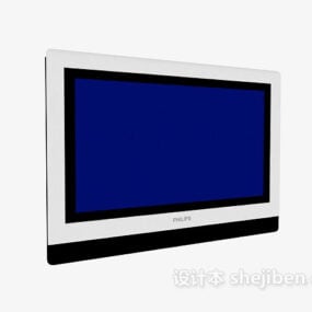 Flat Television With Dvd Player 3d model