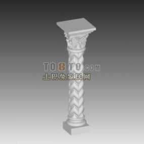 Modelo 3d de coluna grega esculpida