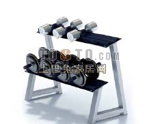 Fitness Equipment Steel Frame Leather Bench 3d model