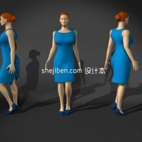 普通の中年女性キャラクター3Dモデル