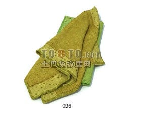 Tekstilhåndklæde Gul Grøn Farve 3d-model
