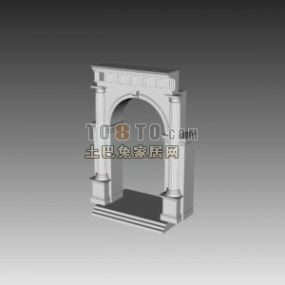 European Classic Arc Wall Gate With Column 3d model