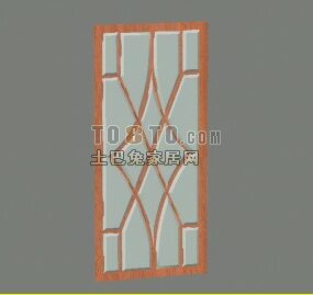 Türfenster mit Gitterrahmen 3D-Modell