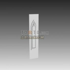 Vintage Carved Window On Wall 3d model