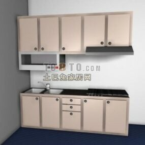 싱크대가있는 사무실 식료품 저장실 캐비닛 3d 모델