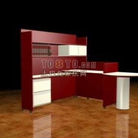 3д модель рабочего стола, шкафа комбайна