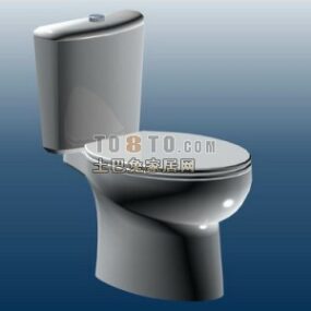 3D-Modell der Toilette aus weißem Porzellan