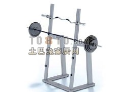 Sport Fitness Equipment With Barbell 3d model