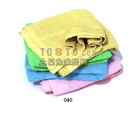Colorful Towel Stack 3d model