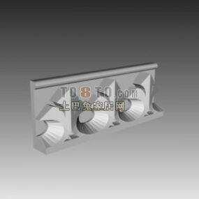 European Wall Head Carved Style Decoration 3d model