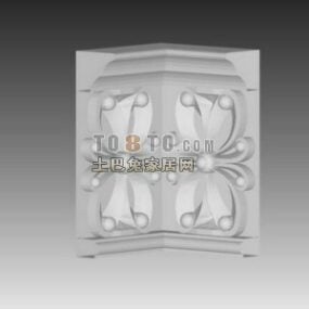 European Wall Decoration Carved Style 3d model