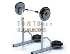 Peralatan Fitness Barbel model 3d