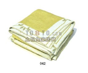 Bathroom Yellow Towel Stack 3d model