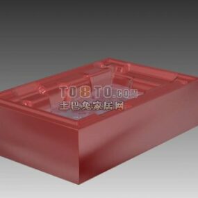 Bañera roja llena de agua modelo 3d
