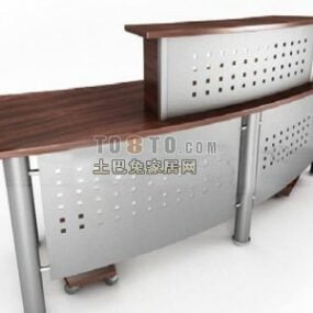 Curved Reception Desk Office Furniture 3d model