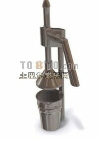 Kitchen Inox Tube With Handle 3d model
