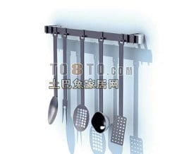 Kitchen Utensil Spoons On Hanger 3d model