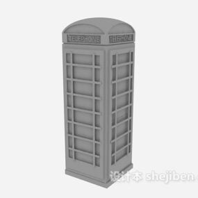 Public Phone Booth Building 3d-modell