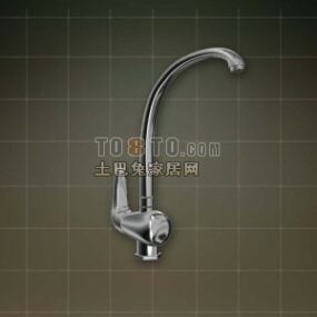 Stainless Steel Curved Water Tap 3d model