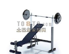 Modelo 3d de equipamento de fitness esportivo com barra