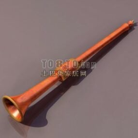 Instrumento musical trompeta larga modelo 3d