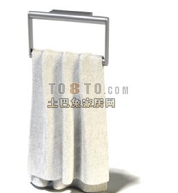 Towel With Chrome Holder 3d model