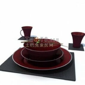 Plate With Disc And Cup 3d model