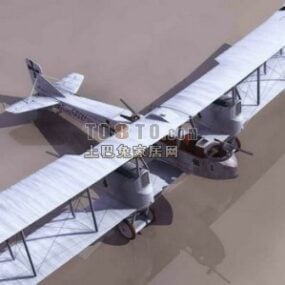 Mały samolot śmigłowy myśliwca Model 3D