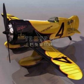 Μικρό αεροπλάνο όχημα με προπέλα τρισδιάστατο μοντέλο
