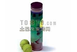 Tennis Ball With Cylinder Case 3d model