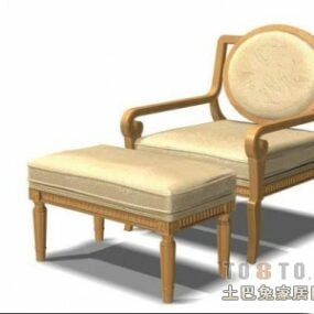 Hotel Furniture Sofa With Ottoman 3d model