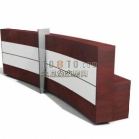 Office Reception Furniture Red Wood 3d model