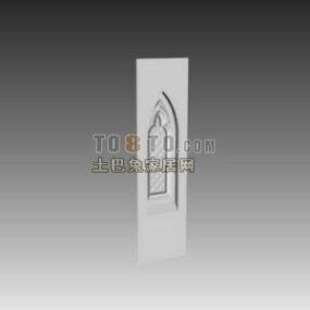 European Wall Carved Window Classic Style 3d model