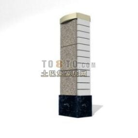 Column Pillar Black Base Ceramic 3d model