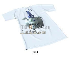 قميص أزياء الملابس مع نموذج الشعار ثلاثي الأبعاد