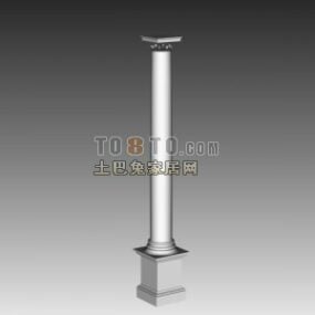 Column Head Classic Carved Stone 3d model