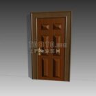 真鍮ハンドル付きアンティーク木製ドア