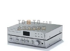 Gadget de reproductor de DVD plateado modelo 3d