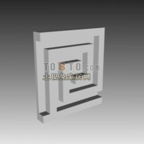 Divider Frame With Round Bubbles Pattern 3d model