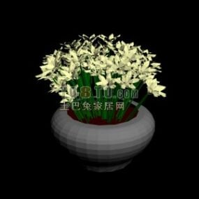 Potted Flower Yellow 3d model