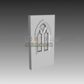 European Component Carved Window 3d-modell
