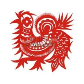 דגם תלת מימד של יצירה סינית מסורתית עוף