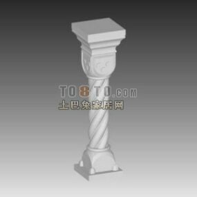 European Column Base Round Column 3d model