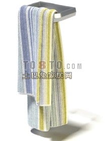 Colorful Towel On Hanger 3d model