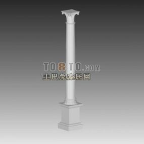 European Stone Construction Column 3d model