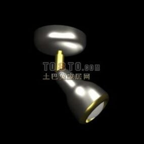 Silver Curved Arm Floor Lamp 3d model