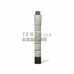 European Marble Cylinder Column 3d-modell