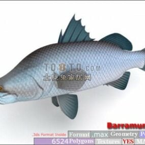 Modelo 3d de peixe do mar azul