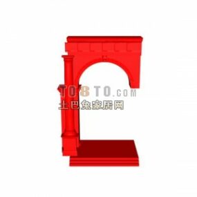 Wall Decoration With Carved Window 3d model