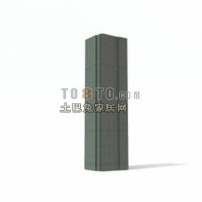 Square Column Grey Stone 3d model